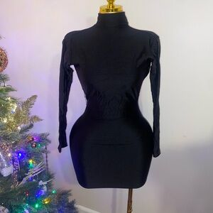 Elegant Black Turtleneck Dress